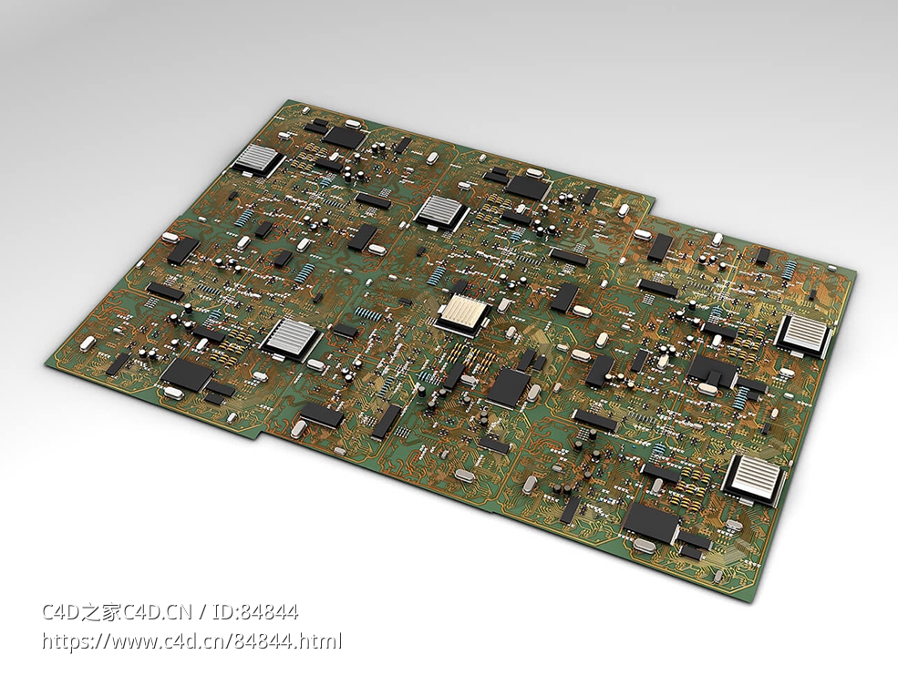 电脑电路板c4d模型Circuit Board 3D Model - C4D之家 - Free-3D-Model-Circuit-Board.jpg