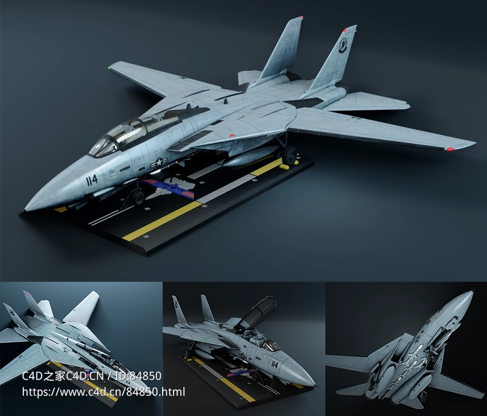 美国一型超音速多用途舰载战斗机格鲁门F-14“雄猫”3D打印模型 - C4D之家 - 未标题-1.jpg