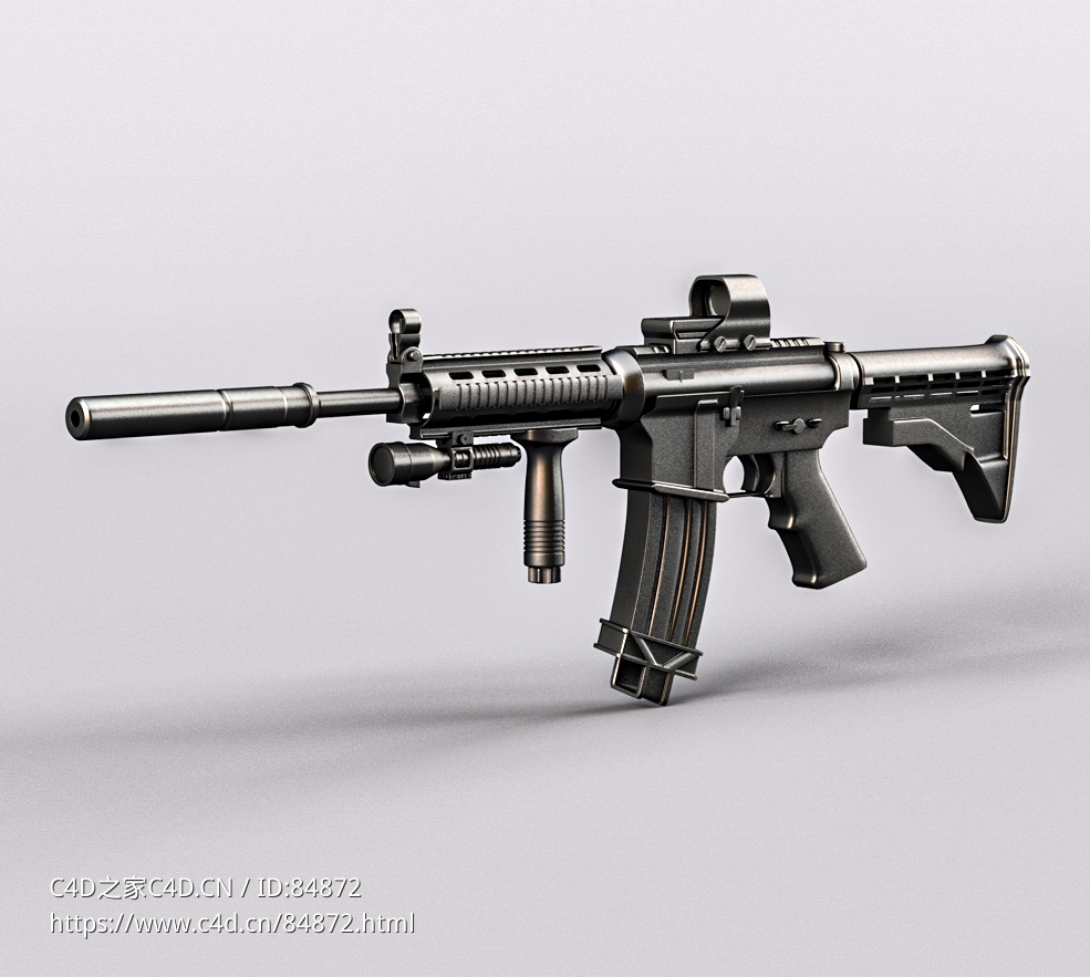 美国科尔特公司M4A1自动步枪c4d免费模型下载M4A1 Assault Rifle - C4D之家 - M4A1.jpg