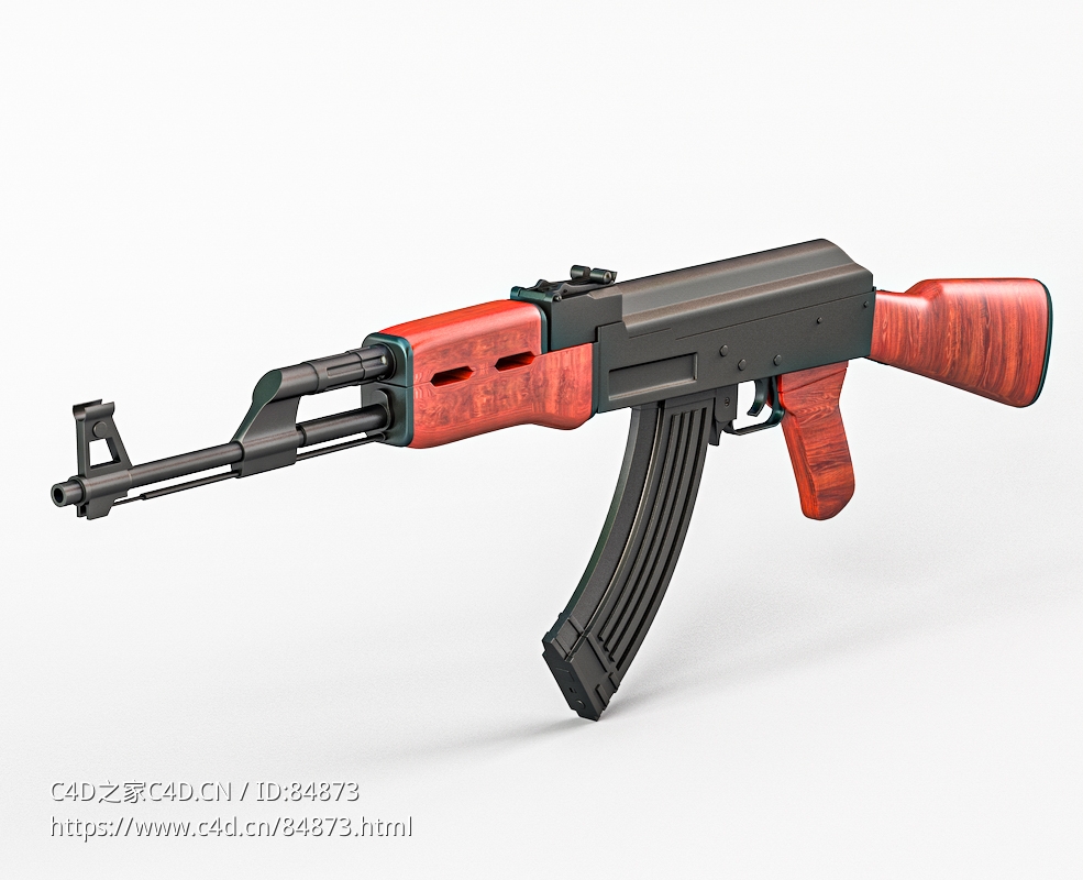 世界知名突击步枪AK-47枪械C4D免费模型下载 - C4D之家 - AK-47.jpg