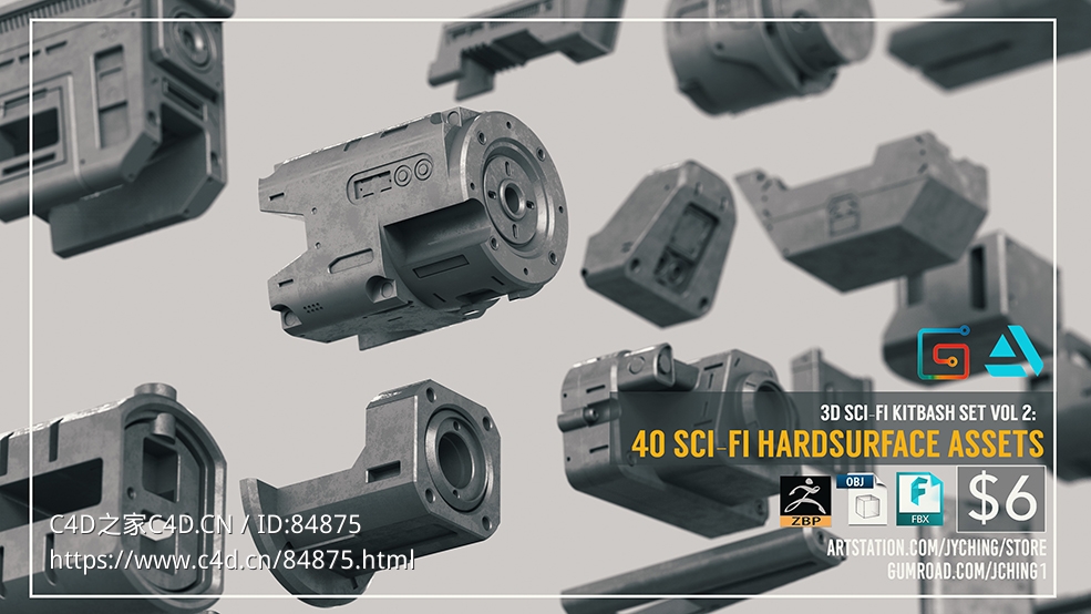 40个科幻机械零件抽象硬面对象c4d模型套件免费下载3D Kitbash Set Vol 2: 40 Sci-Fi Assets - C4D之家 - xb8ebpyz2puyhmv1qjferr2z3bt3.jpg