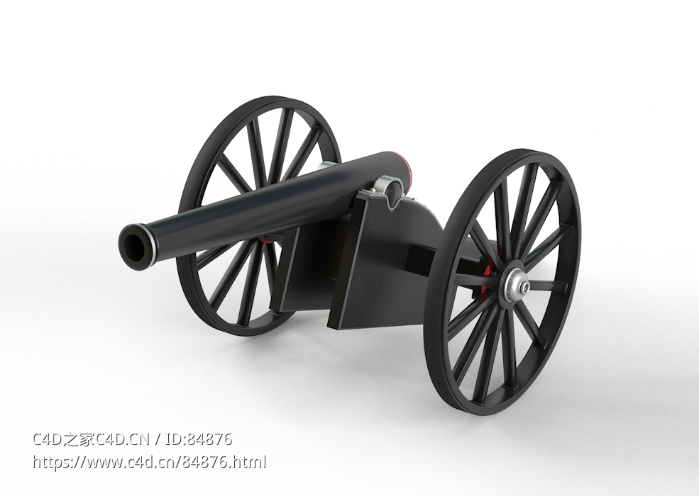 精美的军用大炮C4D模型免费下载Military Cannon - C4D之家 - Pixel-Lab-Cannon.jpg