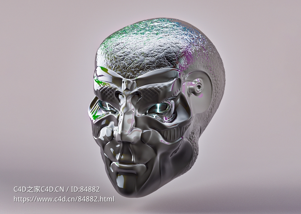 黑色科幻机械头像c4d模型免费下载Scifi Head C4D Free 3D Model Cinema4D - C4D之家 - Sci-fi-Head.jpg