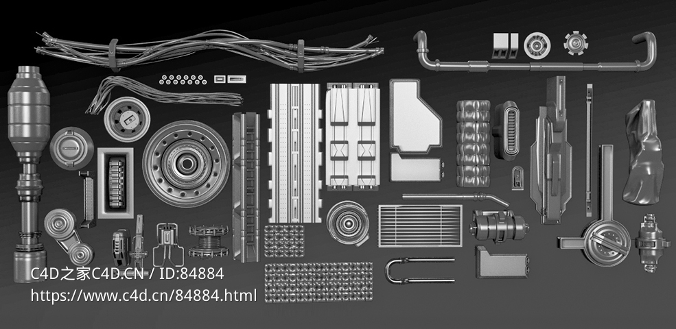 40多个科幻机器零部件c4d模型免费下载sci-fi machine free 3d model - C4D之家 - KitB.jpg