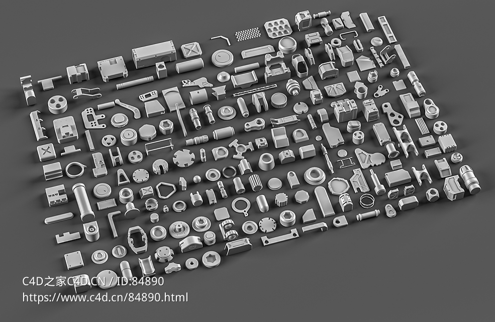 210个硬面机械零件c4d免费模型下载hard surface sci-fi industrial kitbash v2 - C4D之家 - kitbash.jpg