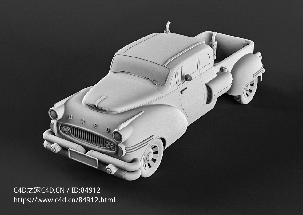 复古老式皮卡汽车c4d模型免费下载Pichup Dred car 3d model - C4D之家 - Pichup-Dred.jpg