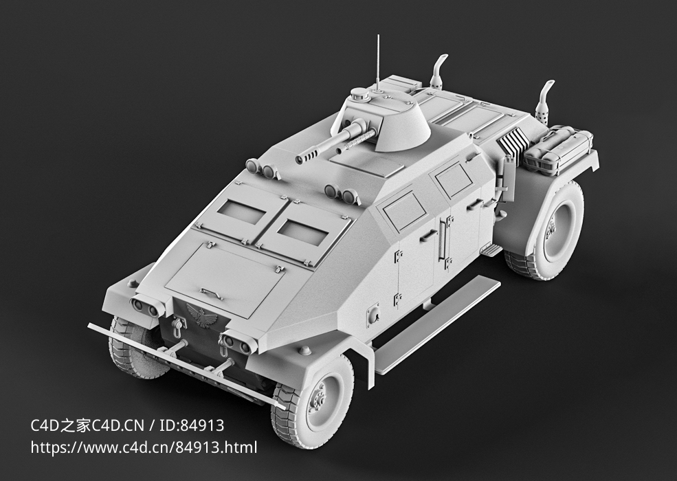 科幻军用武装运兵车装甲防护车辆c4d模型免费下载Plated Wolf car free 3d model - C4D之家 - Plated-Wolf.jpg