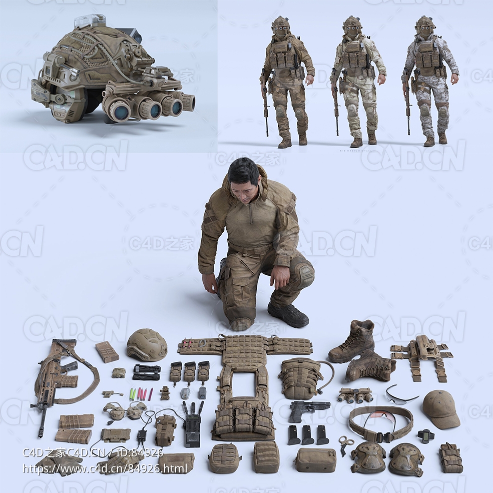 72GB大型现代特种部队军队军人人物角色动作绑定头盔衣服装备3D模型BMS SPECIAL OPS - C4D之家 - 5.jpg