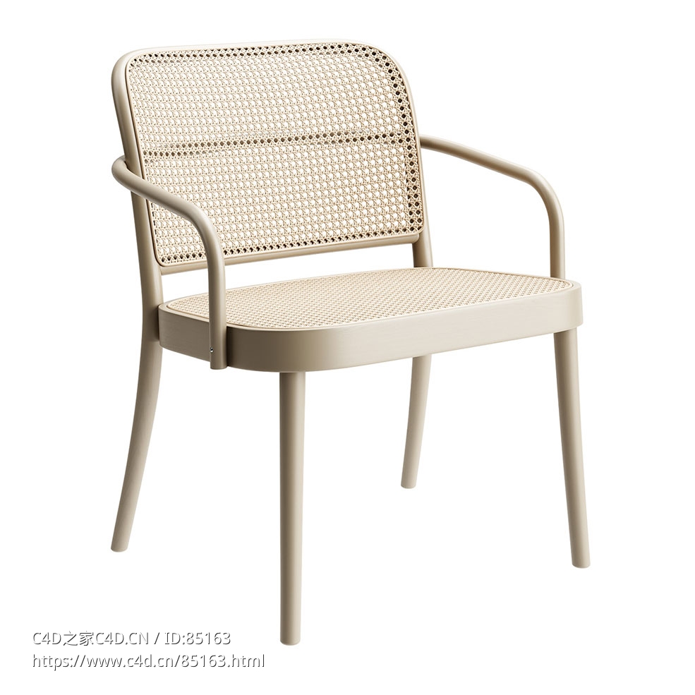 休闲扶手椅舒适座椅（Ton品牌）3D模型素材下载Lounge Armchair by Ton - C4D之家 - 0039.jpg