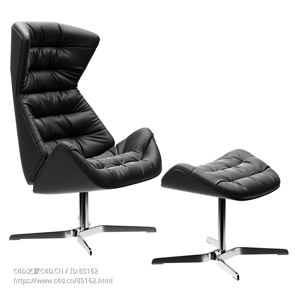 休闲扶手椅舒适座椅（Thonet品牌）3D模型素材下载Lounge Armchair by Thonet - C4D之家 - 0038.jpg