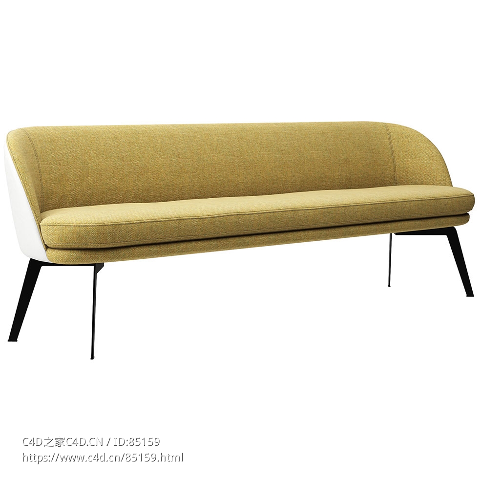 长椅休息座椅（Rolf Benz品牌）3D模型素材下载Bench by Rolf Benz - C4D之家 - 0035.jpg