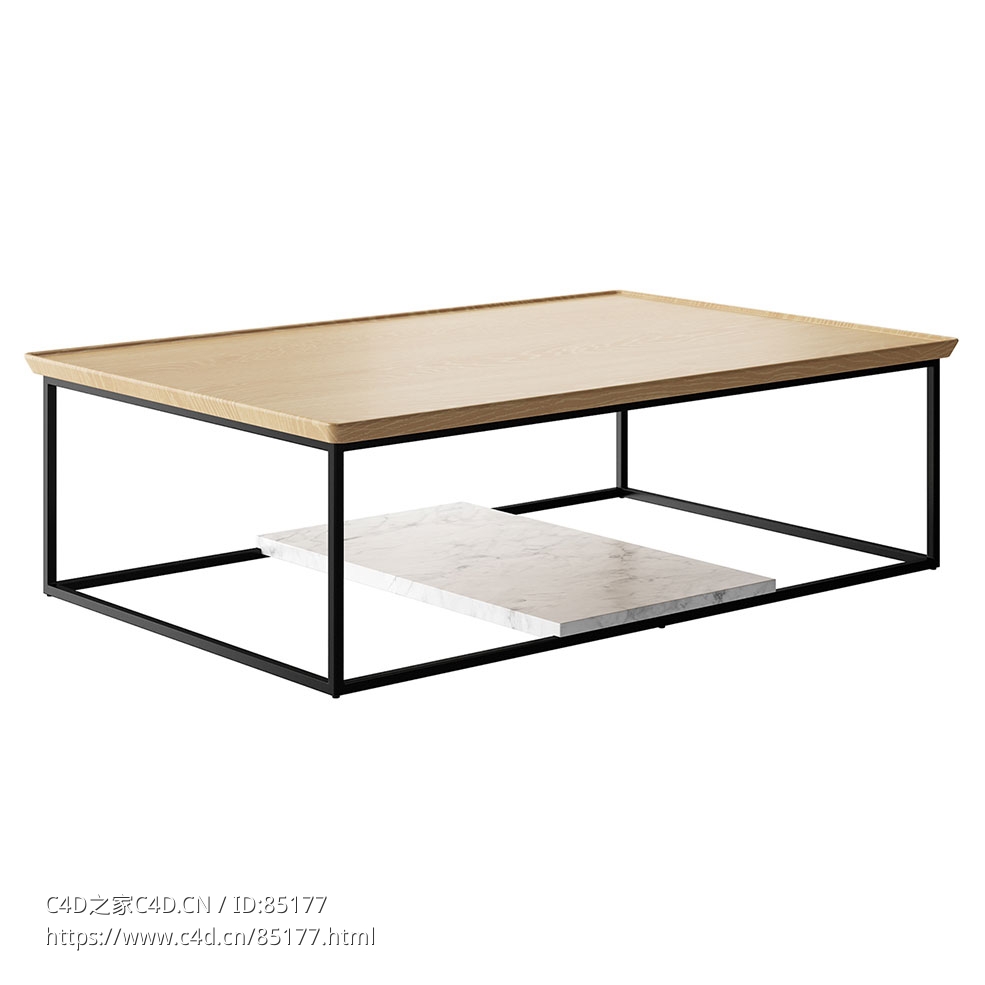 矩形咖啡桌茶几（Rolf Benz品牌）3D模型素材下载Rectangular Coffee Table by Rolf Be - C4D之家 - 0053.jpg