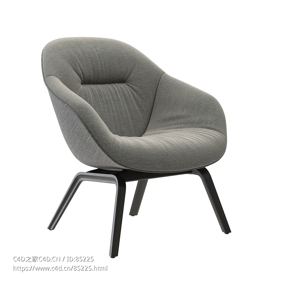 Aal 83软垫休闲椅舒适座椅（Hay品牌）3D模型素材下载Aal 83 Soft Lounge Chair by Hay - C4D之家 - 0101.jpg