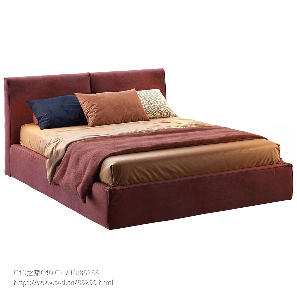 艾达床卧室家具（Twils品牌）3D模型素材下载Ada Bed by Twils - C4D之家 - 0132.jpg