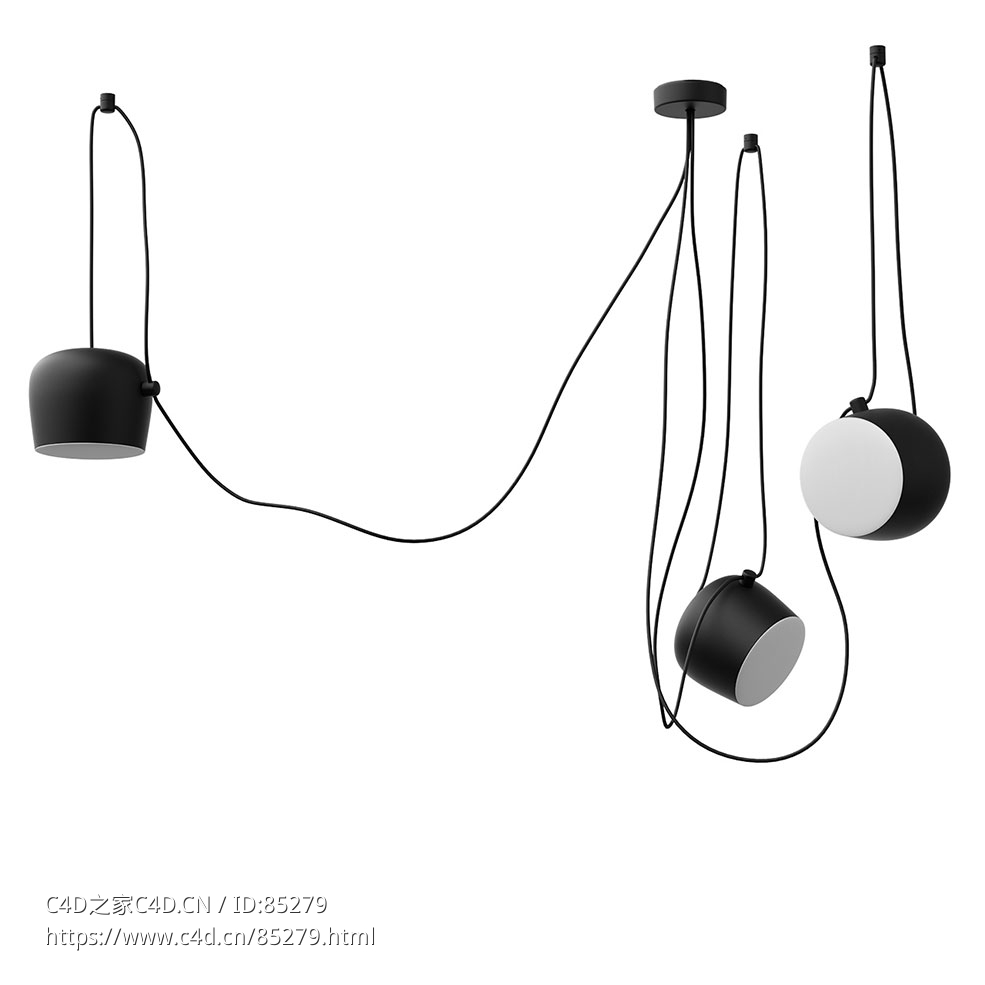 目标LED吊灯天花板照明（Flos品牌）3D模型素材下载Aim LED Pendant Lamp by Flos - C4D之家 - 0155.jpg