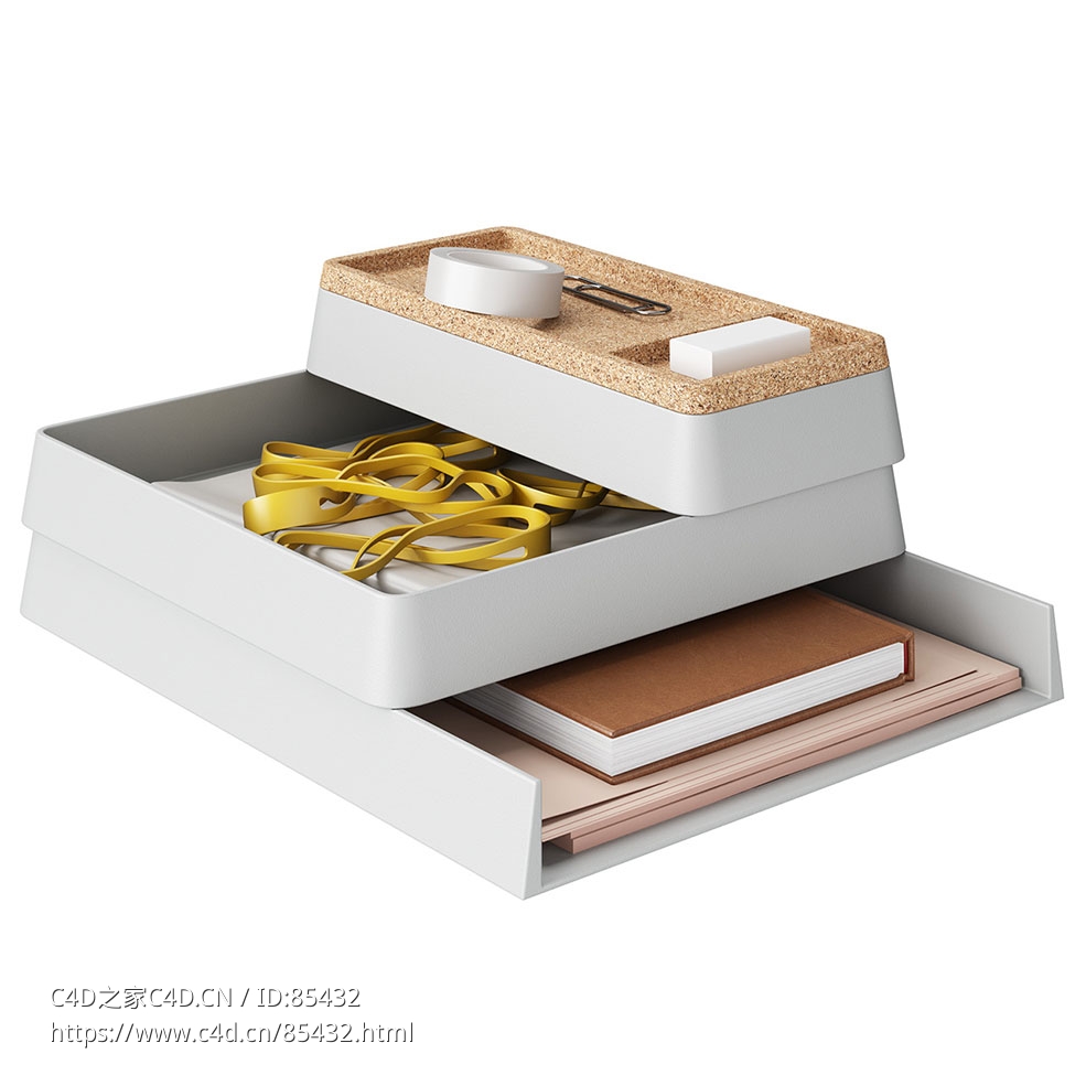 整理桌面系列办公配件办公用品3D模型素材下载Arrange Desktop Series Office Accessor - C4D之家 - 0274.jpg