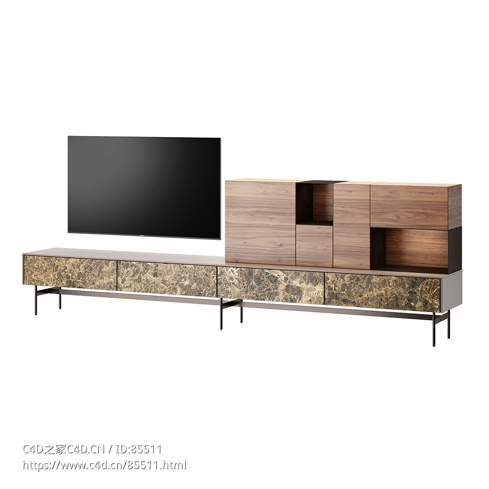 大道360L立式电视柜MD House品牌电视柜3D模型素材下载Avenue TV Stand with Legs 360 - C4D之家 - 0353.jpg