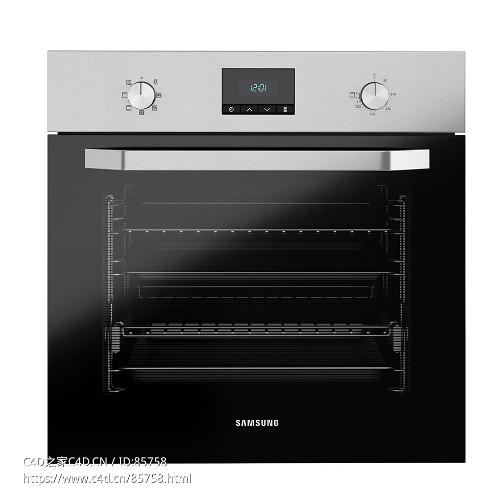 三星68升双风扇嵌入式烤箱NV70K1340BS厨房电器3D模型素材下载Built-in Oven With Dual - C4D之家 - 0584.jpg