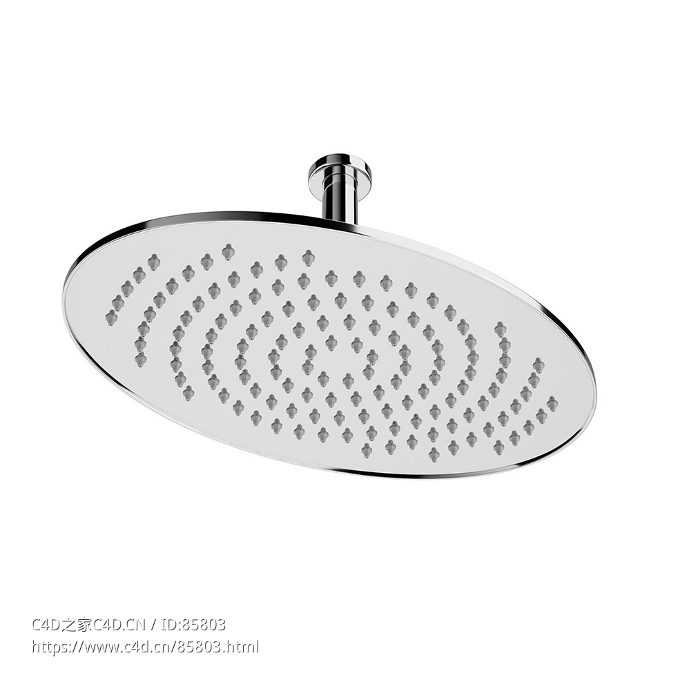 劳芬222x346毫米椭圆形嵌入式花洒3D模型素材下载Ceiling Oval Rain Shower Head 222 x - C4D之家 - 0629.jpg