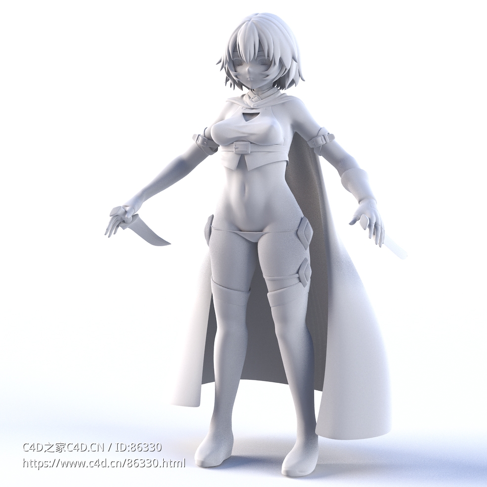 超精細Fate/Apocrypha人氣暗殺者開膛手傑克3D模型，提供C4D/Blend/OBJ通用格式，專為高品質動畫渲染與次世代遊戲項目打造的專業角色資產 - C4D之家 - 1.jpg
