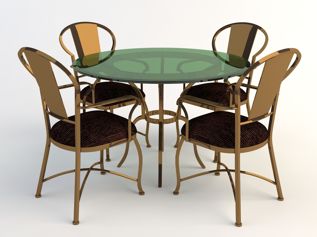 欧式铁艺桌椅 四人桌 圆桌 餐桌 玻璃桌椅C4D模型 Tables and chairs -047 3d model - C4D之家 - chairs-2.jpg