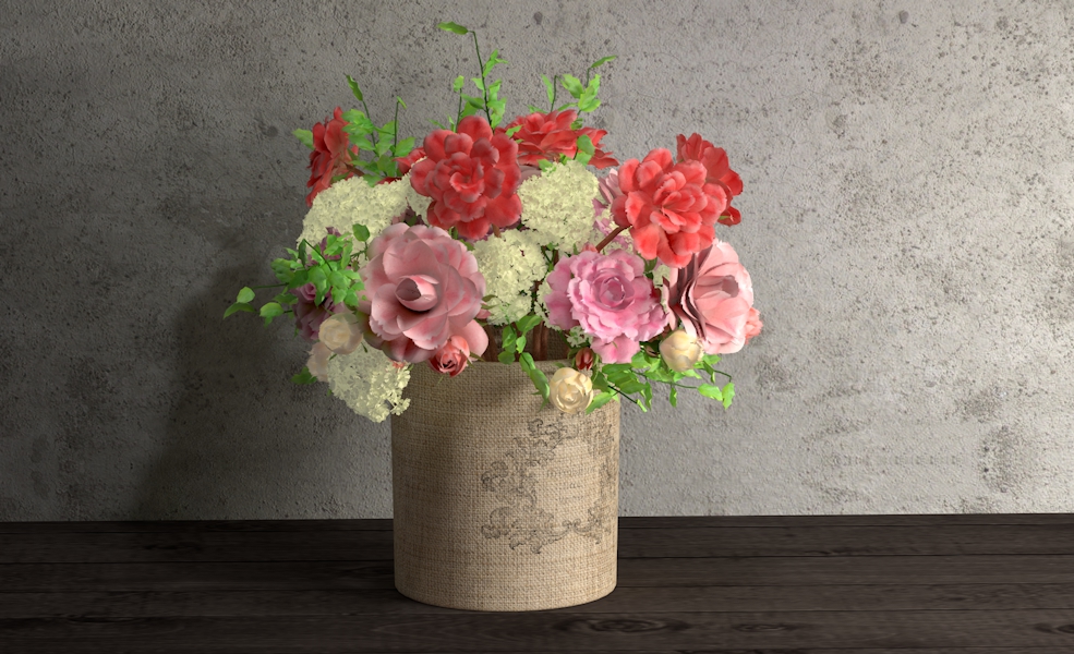 室内装饰插花C4D模型 Floral arrangement - C4D之家 - zhiwu.jpg