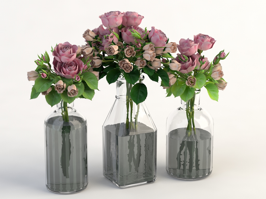 月季花插花花瓶C4D模型 Rose flower arrangement - C4D之家 - huazhuangpin.jpg