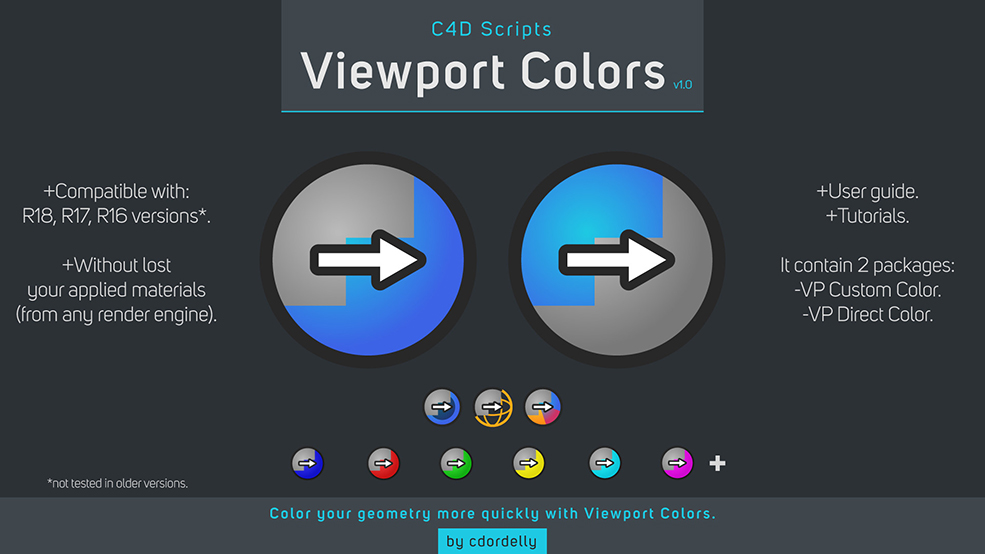 C4D视窗对象颜色更改脚本包Aescripts C4D Viewport Colors For Cinema 4D R15-R19 - C4D之家 - 01_vp-colors_cover-01.jpg