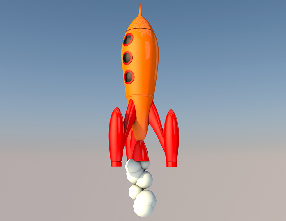 C4D卡通火箭起飞动画工程文件 retro rocket - C4D之家 - 2.jpg