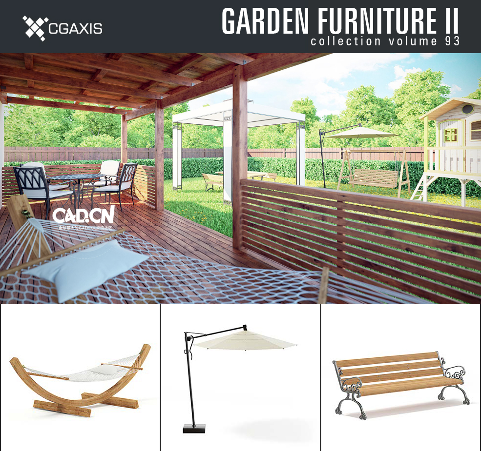 21个花园庭院里的家具C4D模型 Garden Furniture 3D Models Collection Volume 93 - C4D之家 - 0.jpg