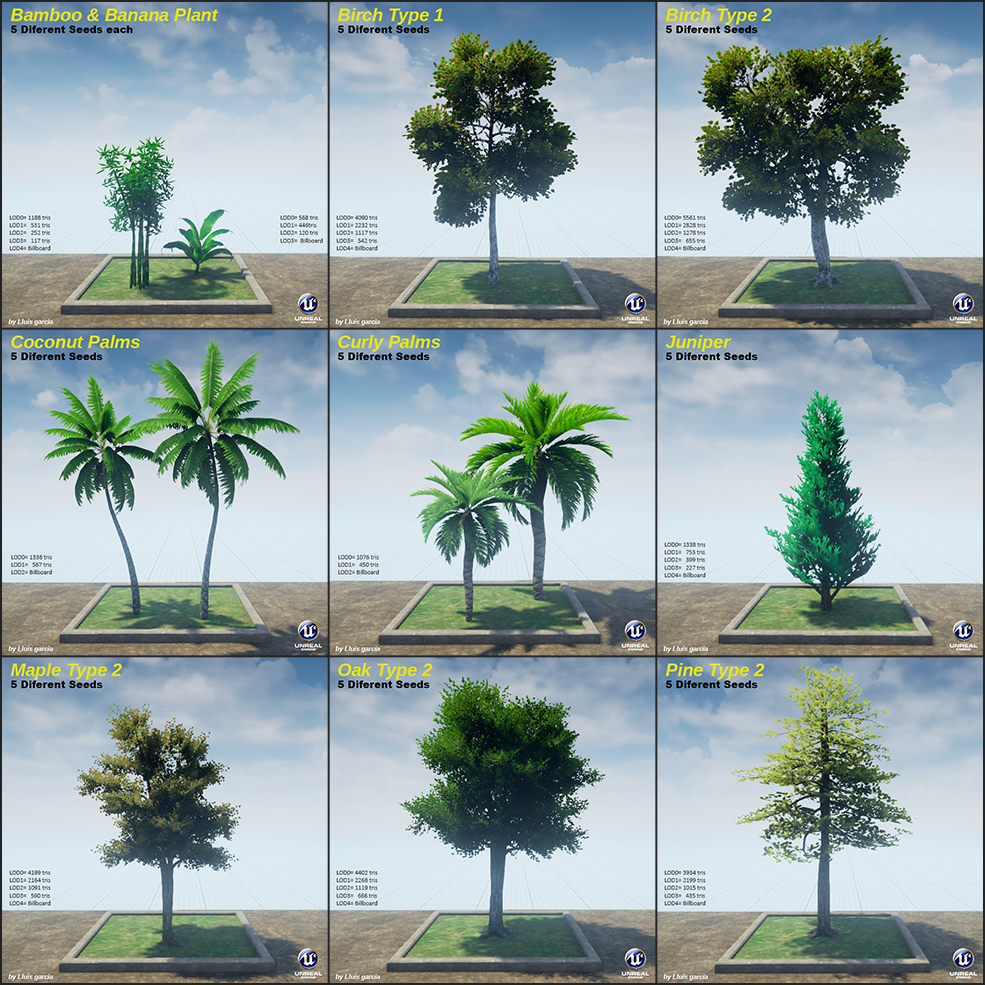 100多个UE4游戏树木模型 Trees Library - C4D之家 - 未命名-1.jpg