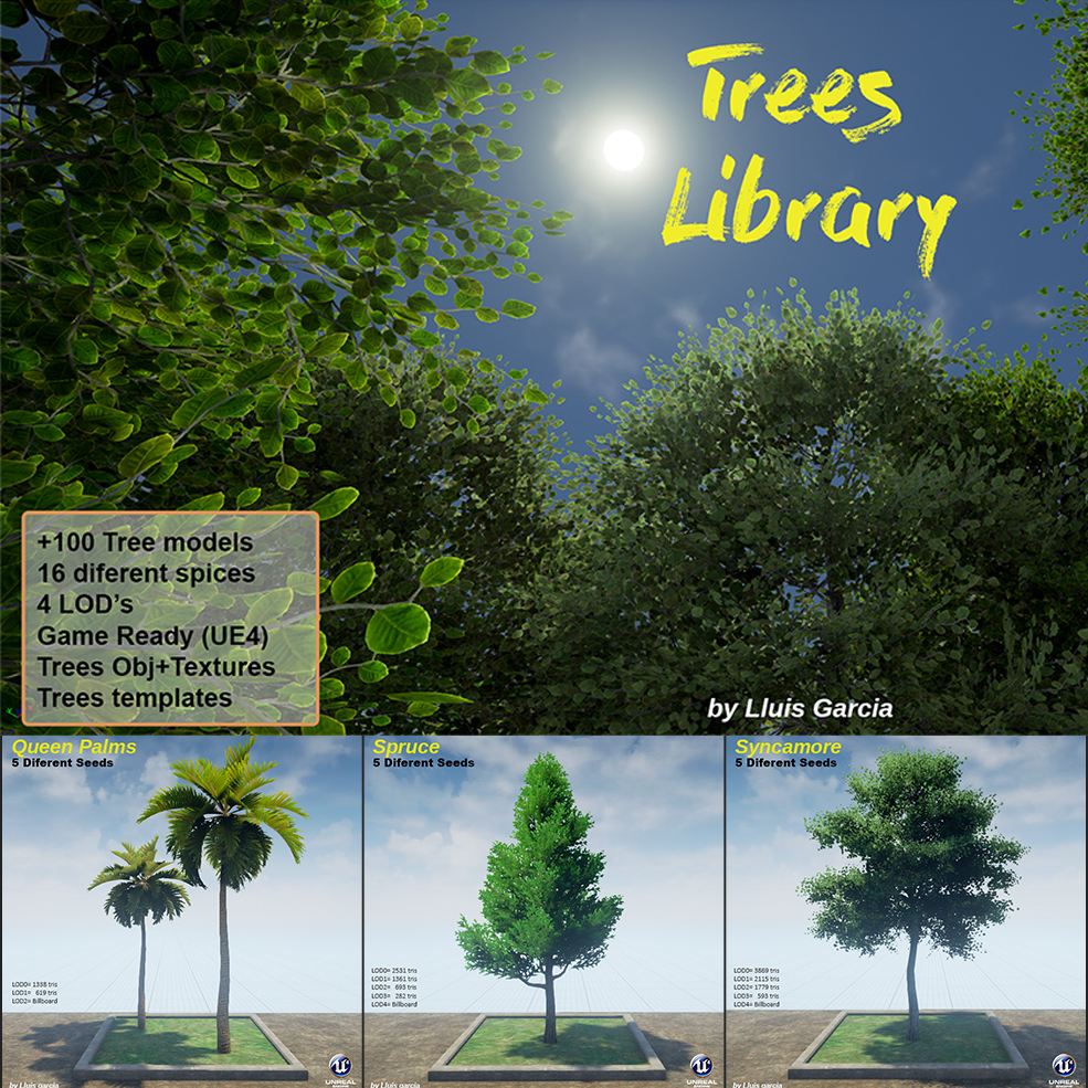 100多个UE4游戏树木模型 Trees Library - C4D之家 - 0.jpg