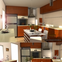 厨房渲染作品：kitchen by Cinema 4D