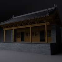 古建筑模型：戏台C4D模型 Stage