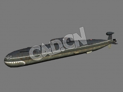 C4D塞拉级核潜艇945型攻击核潜艇模型 Sierra class submarine 3d Model