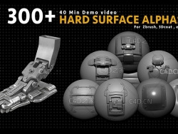 300个机械科幻硬面贴图素材 Artstation Marketplace – 300+ Hard Surface Alphas