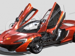 C4D迈凯轮超跑汽车绑定动画模型 2013 McLaren_P1