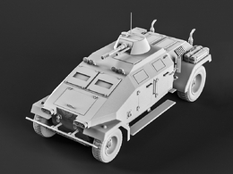 科幻军用武装运兵车装甲防护车辆c4d模型免费下载Plated Wolf car free 3d model