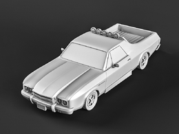 美国老式雪佛兰汽车c4d免费模型下载El Camino car 3d model