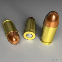 C4D 9毫米子弹模型 9mm Bullet