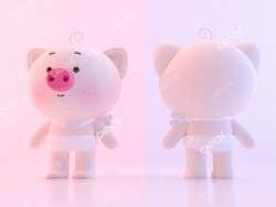 可爱的小猪卡通形象C4D模型pig 3d model