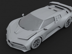 布加迪威龙跑车C4D模型 Bugatti Centodieci 2020