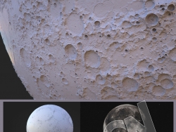 超高清星球月球地表模型贴图素材 Tuomas Kankola – 92k Moon for Maya and V-Ray