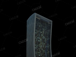 夜间摩天大楼办公楼写字楼C4D模型 Archmodels Vol.103_Night Skyscrapers - model-54