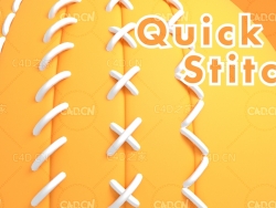 C4D快速针线缝补 鞋子缝线中文汉化插件Quick Stitch plugin for Cinema4D 支持R18-R21