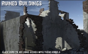 40个废墟、破损砖墙、残壁3D模型包 Ruined Buildings model pack by Swen Johanson