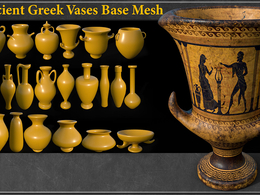 25个陶罐花瓶模型25 Ancient Greek Vases Base Mesh