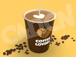 C4D桃心爱心香醇咖啡动画工程 coffee lovers Without-Bump-Channel