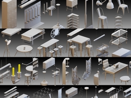 96件办公室家具模型合集+96 Interior Objects- Vol 01- High detail 3d models