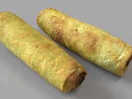 春卷C4D模型 Spring Rolls